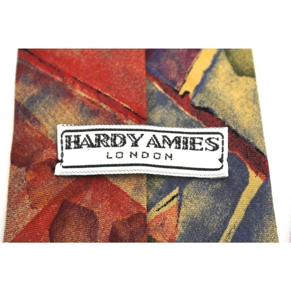 Mens Tie Hardy Amies Abstract Bright COlors 3 3/4